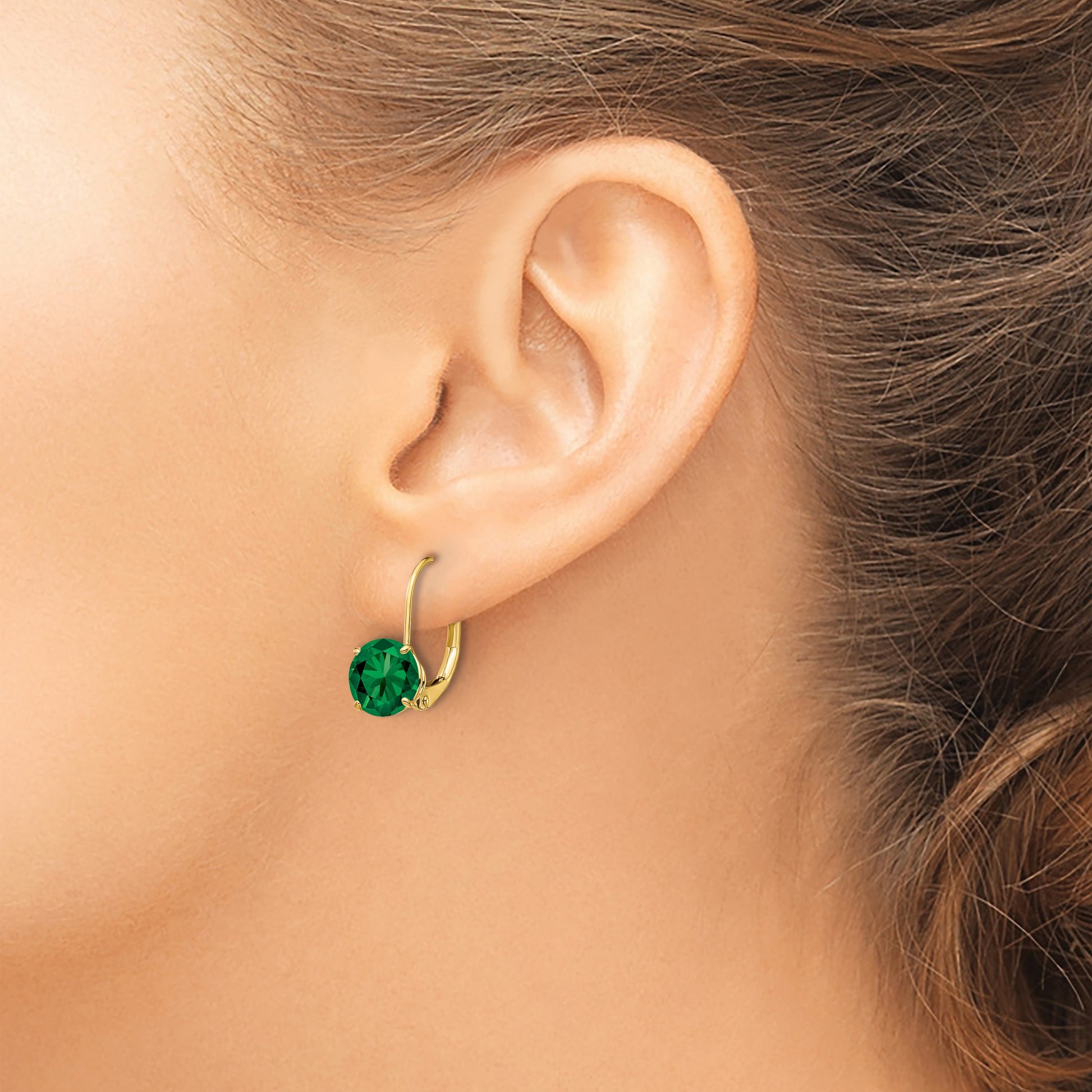14k 7mm Round Mount St. Helens Leverback Earrings