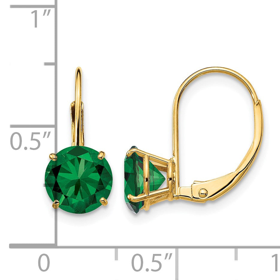 14k 7mm Round Mount St. Helens Leverback Earrings