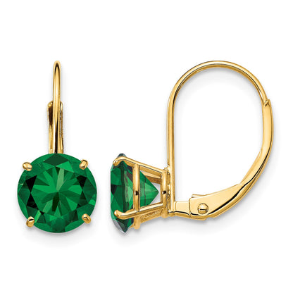 14k 7mm Round Mount St. Helens Leverback Earrings