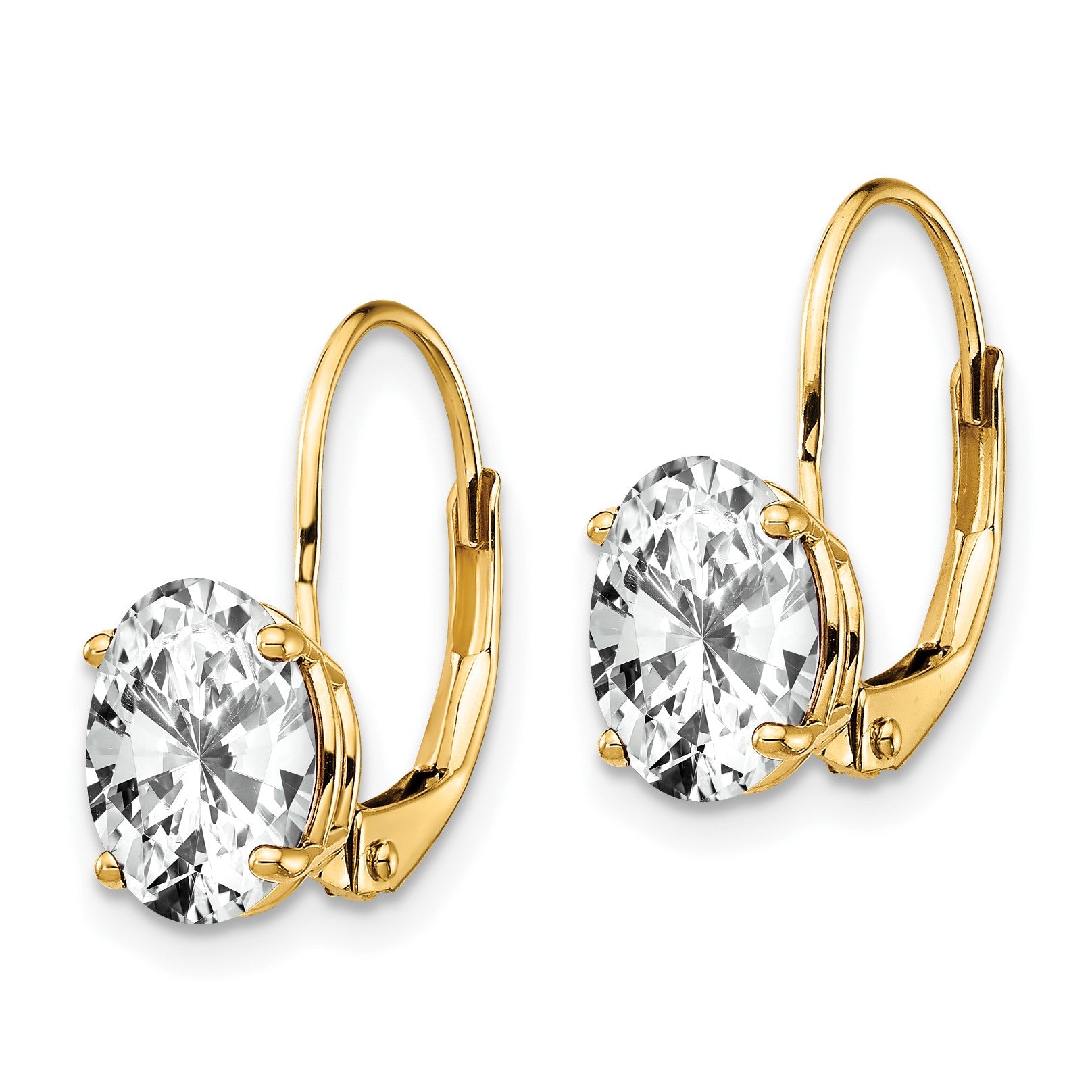 14k 8x6mm Oval Leverback Earring Mountings