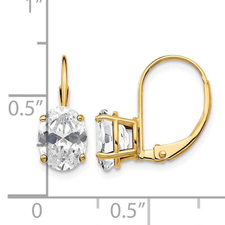 14k 8x6mm Oval Leverback Earring Mountings