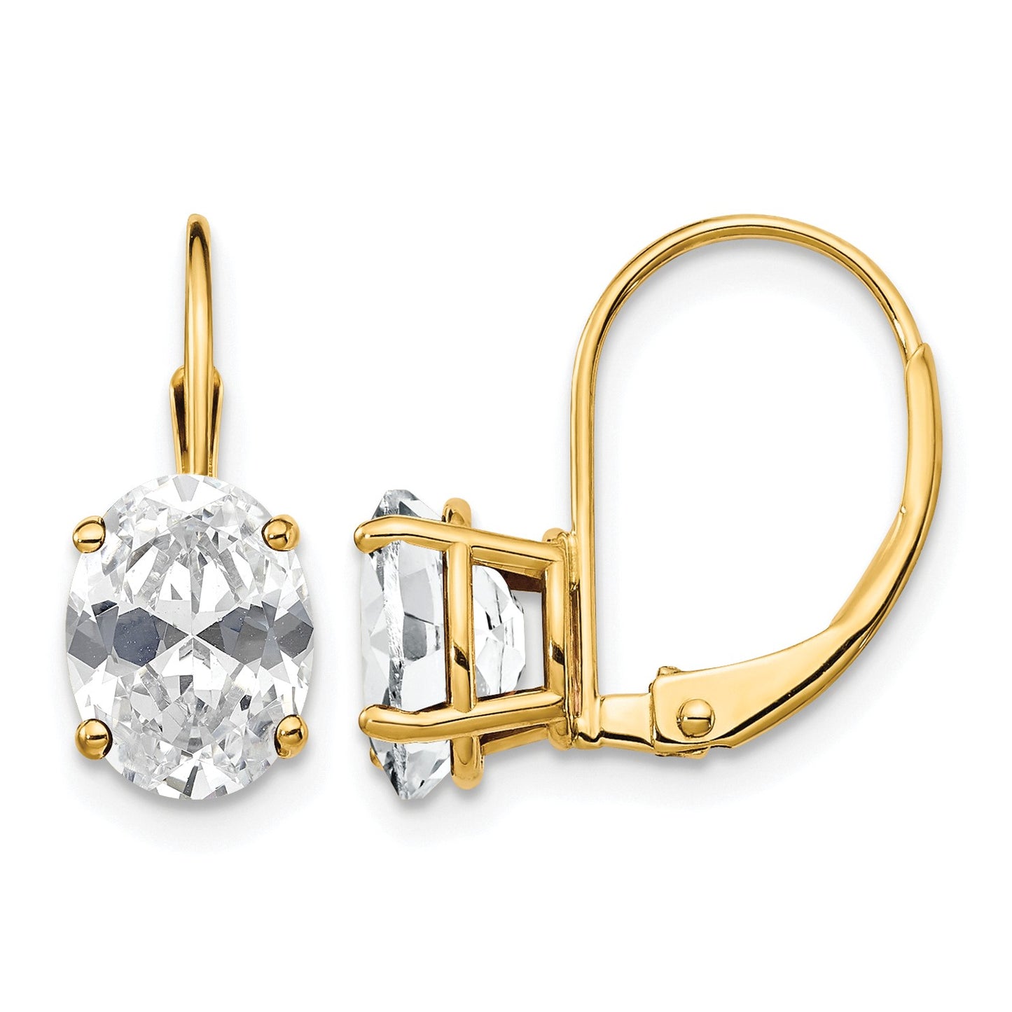 14k 8x6mm Oval Leverback Earring Mountings