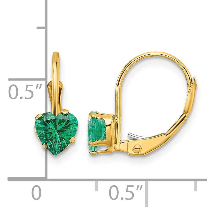 14k 5mm Heart Mount St. Helens Leverback Earrings