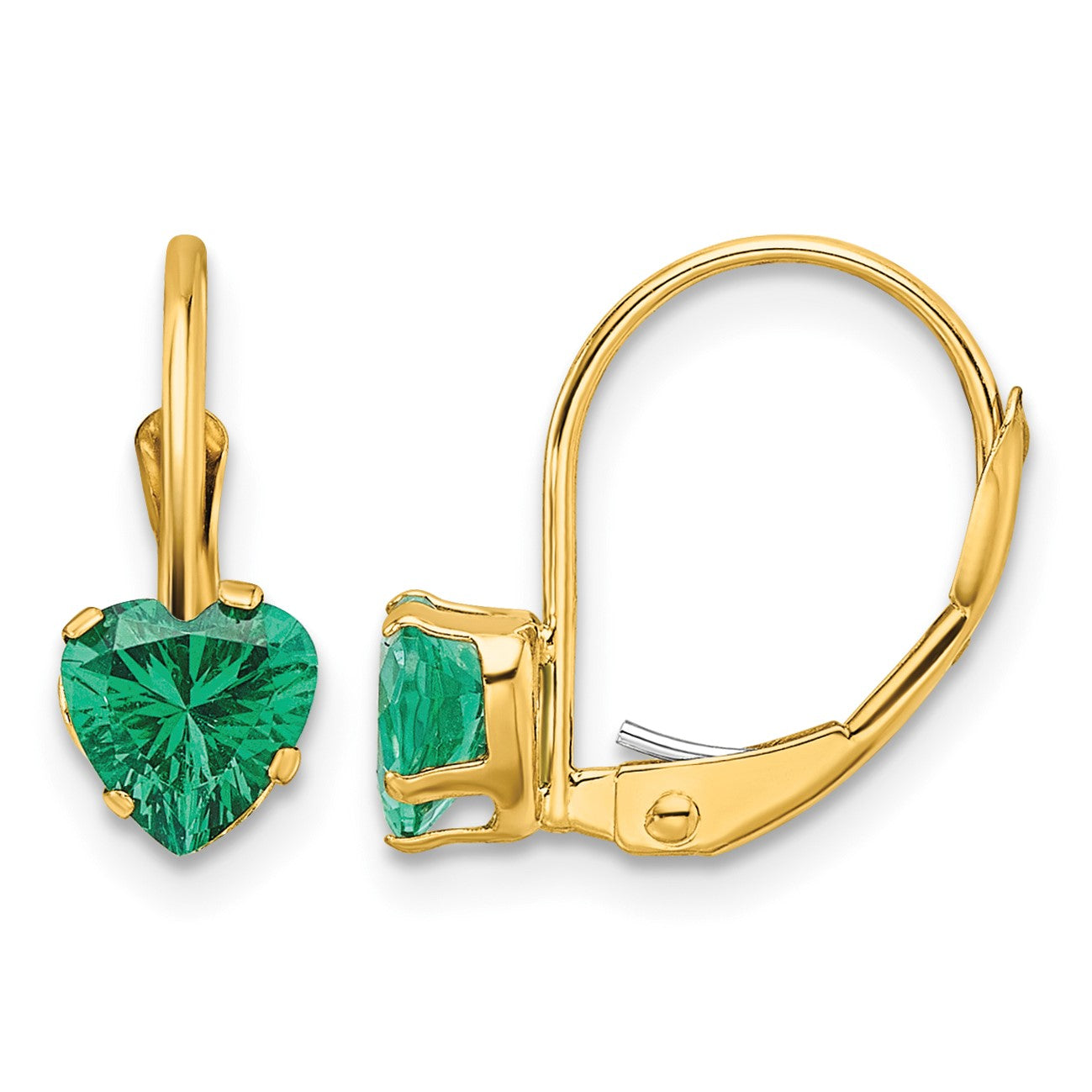 14k 5mm Heart Mount St. Helens Leverback Earrings
