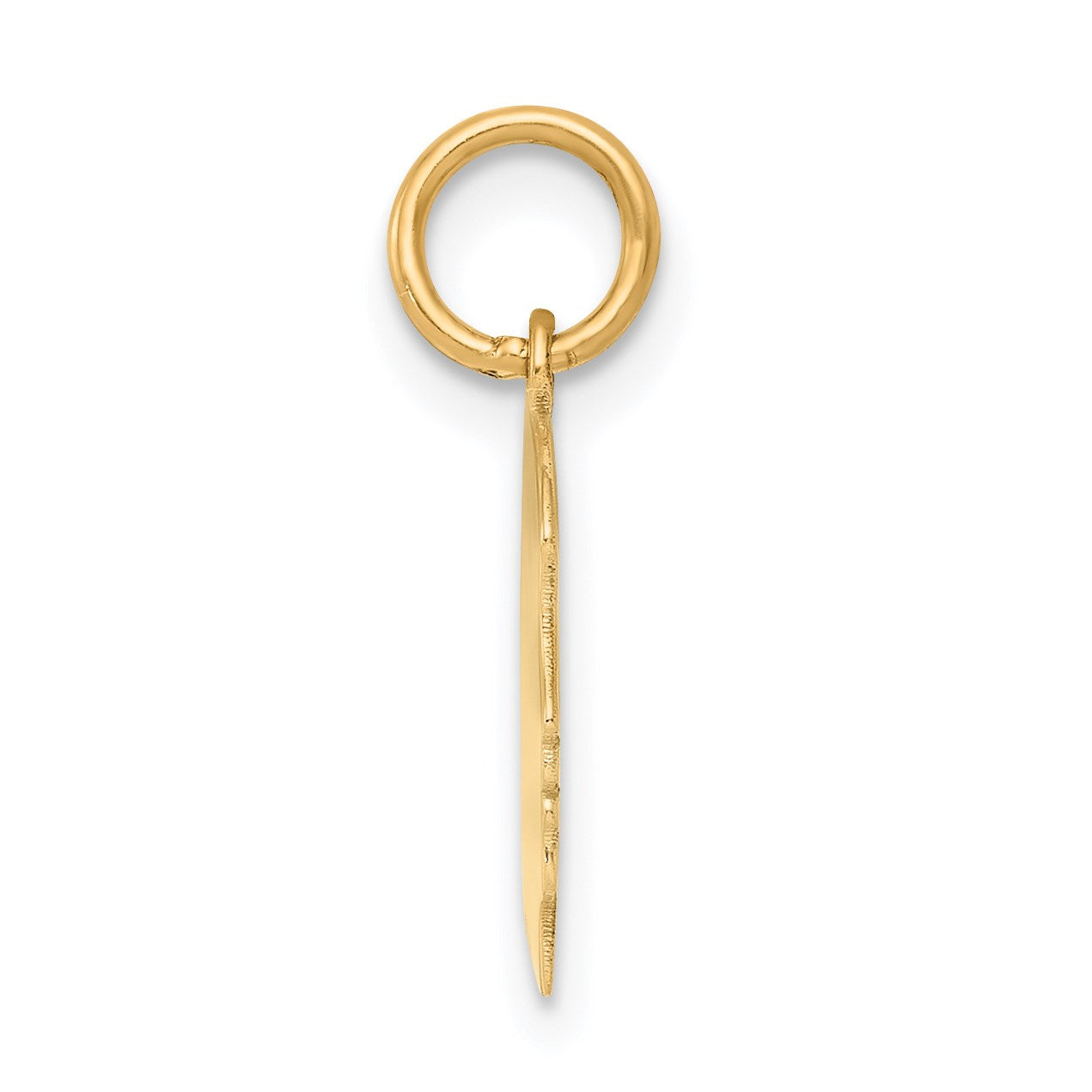 14k Plain Small .035 Gauge Facing Right Engravable Girl Head Charm