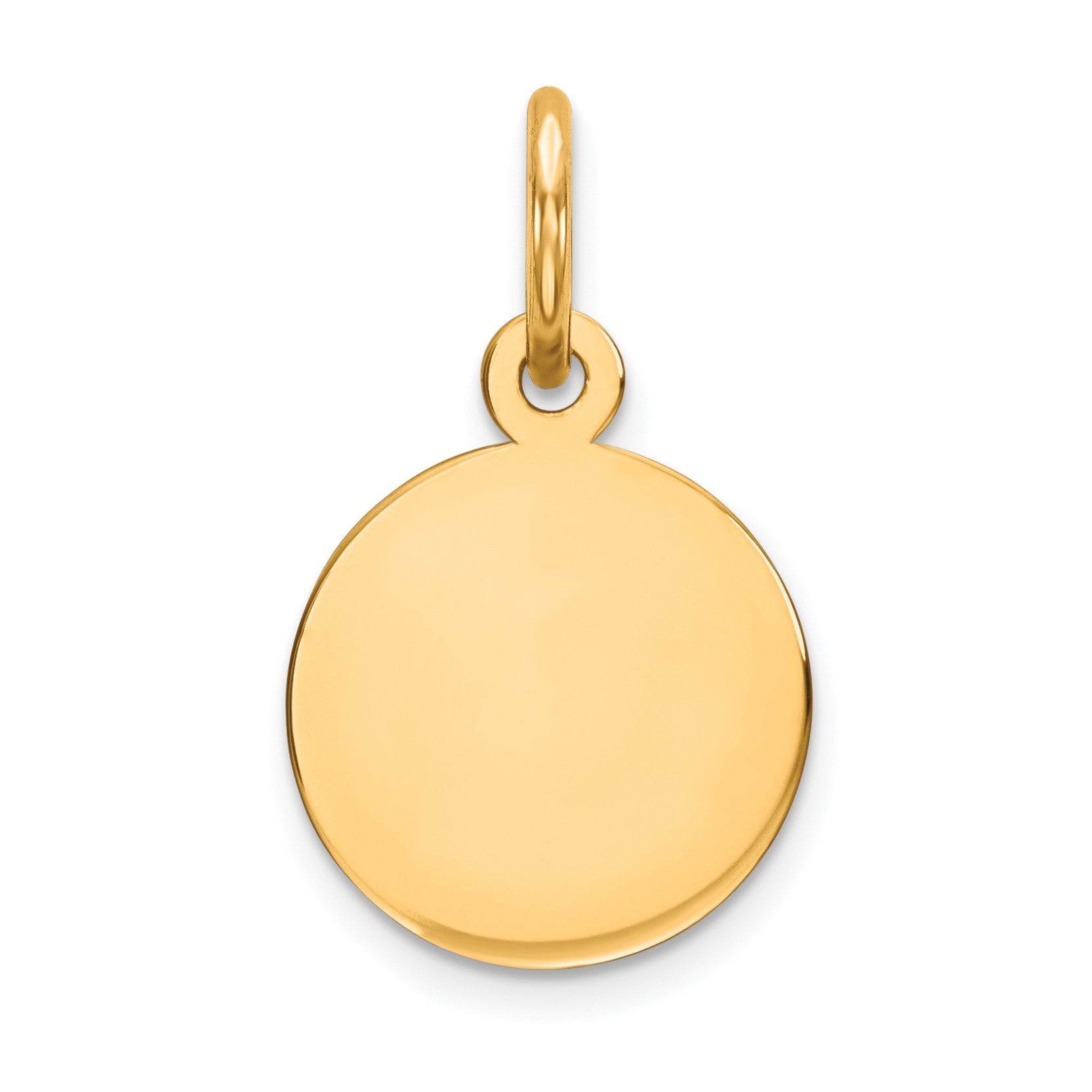 14k Plain .027 Gauge Round Engravable 10mm Disc Charm