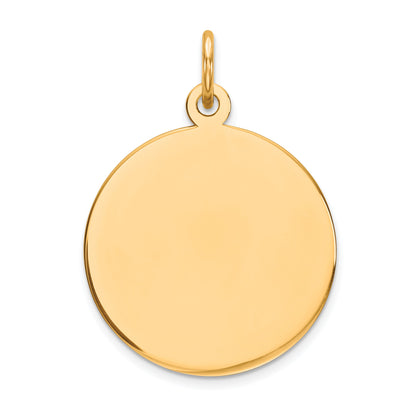 14k Plain .009 Gauge Round Engravable 18mm Disc Charm