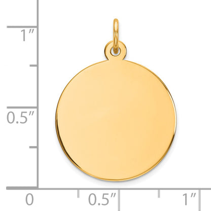 14k Plain .018 Gauge Round Engravable 19mm Disc Charm
