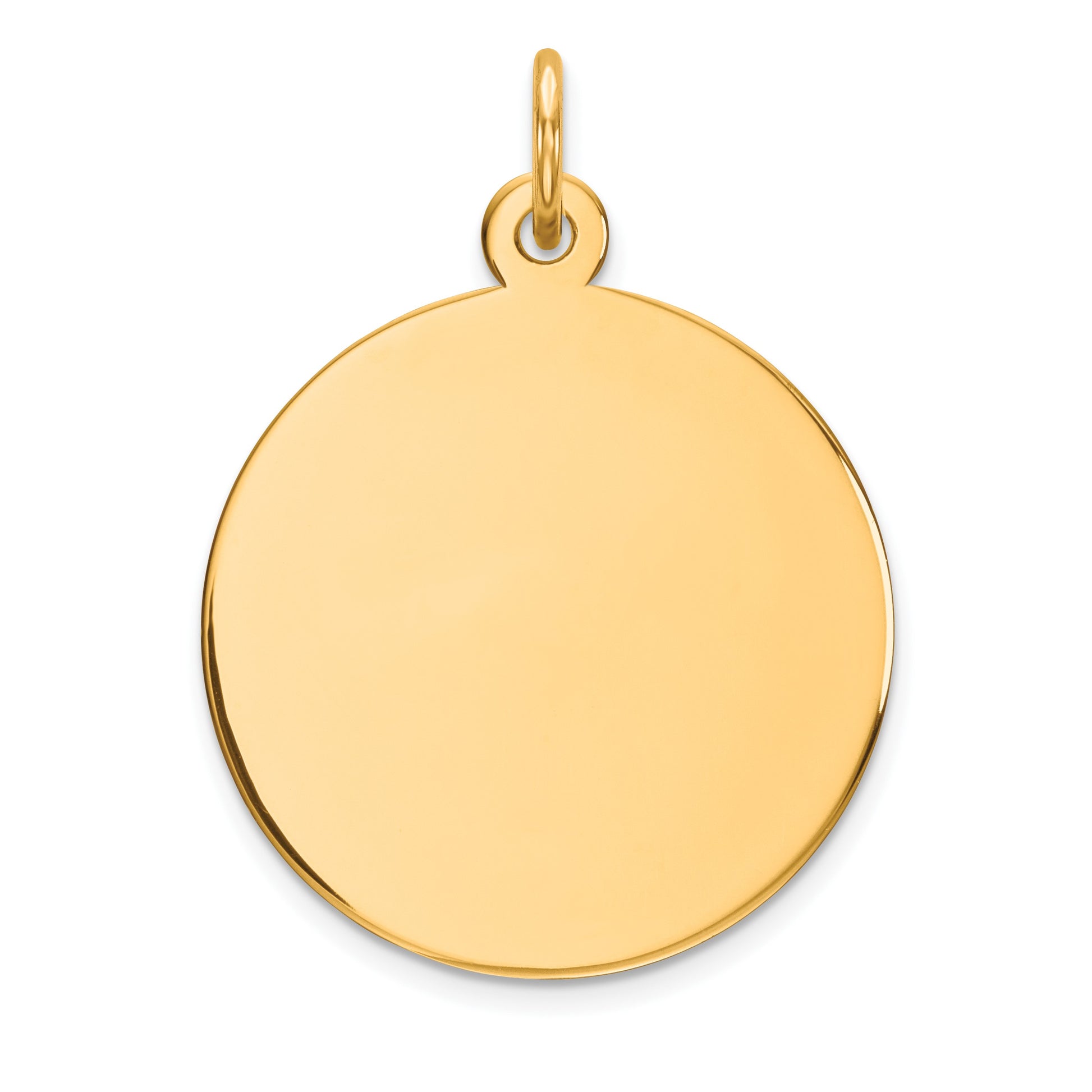 14k Plain .035 Gauge Round Engravable 19mm Disc Charm