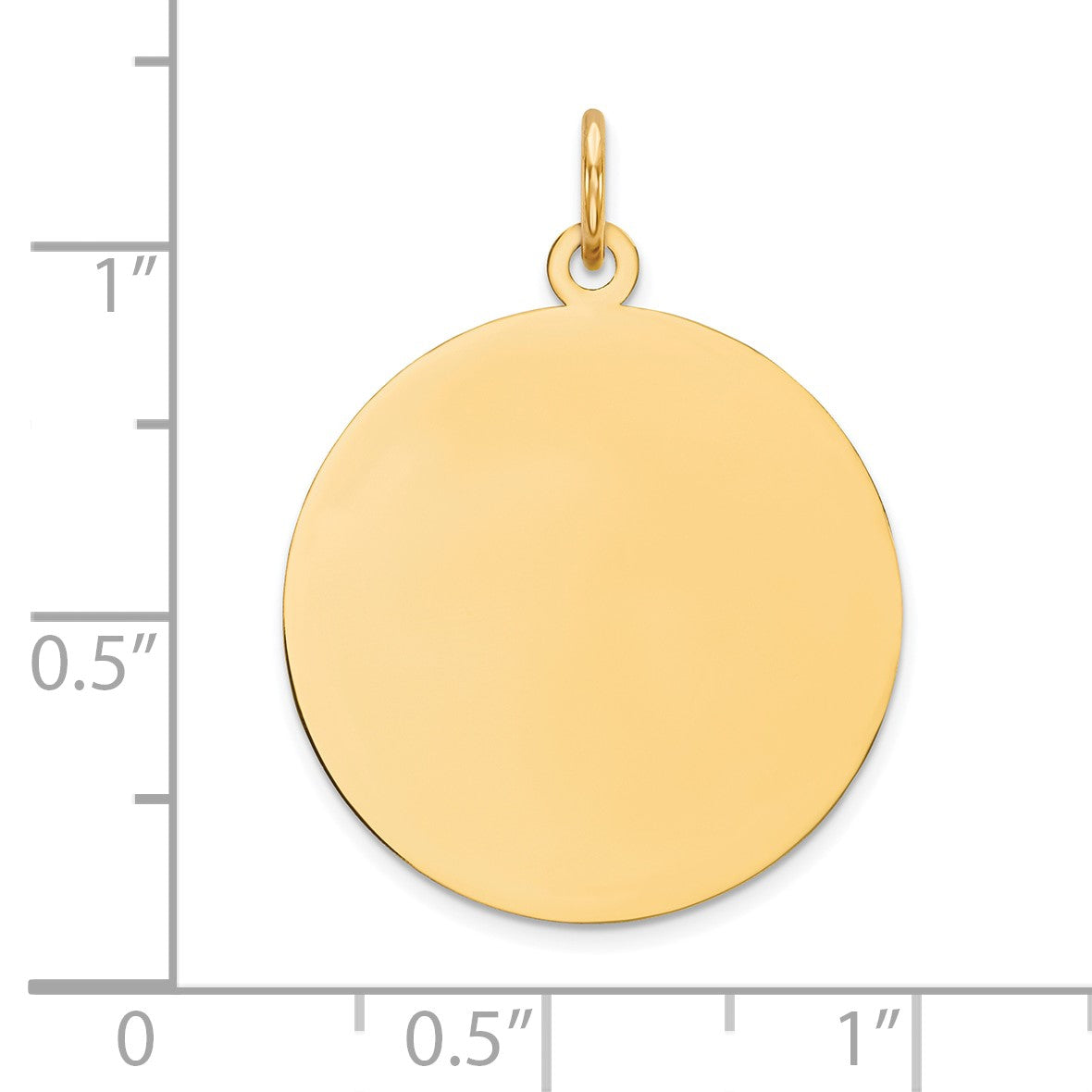 14k Plain .018 Gauge Round Engravable 23mm Disc Charm