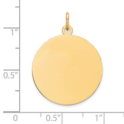 14k Plain .011 Gauge Round Engravable 23mm Disc Charm