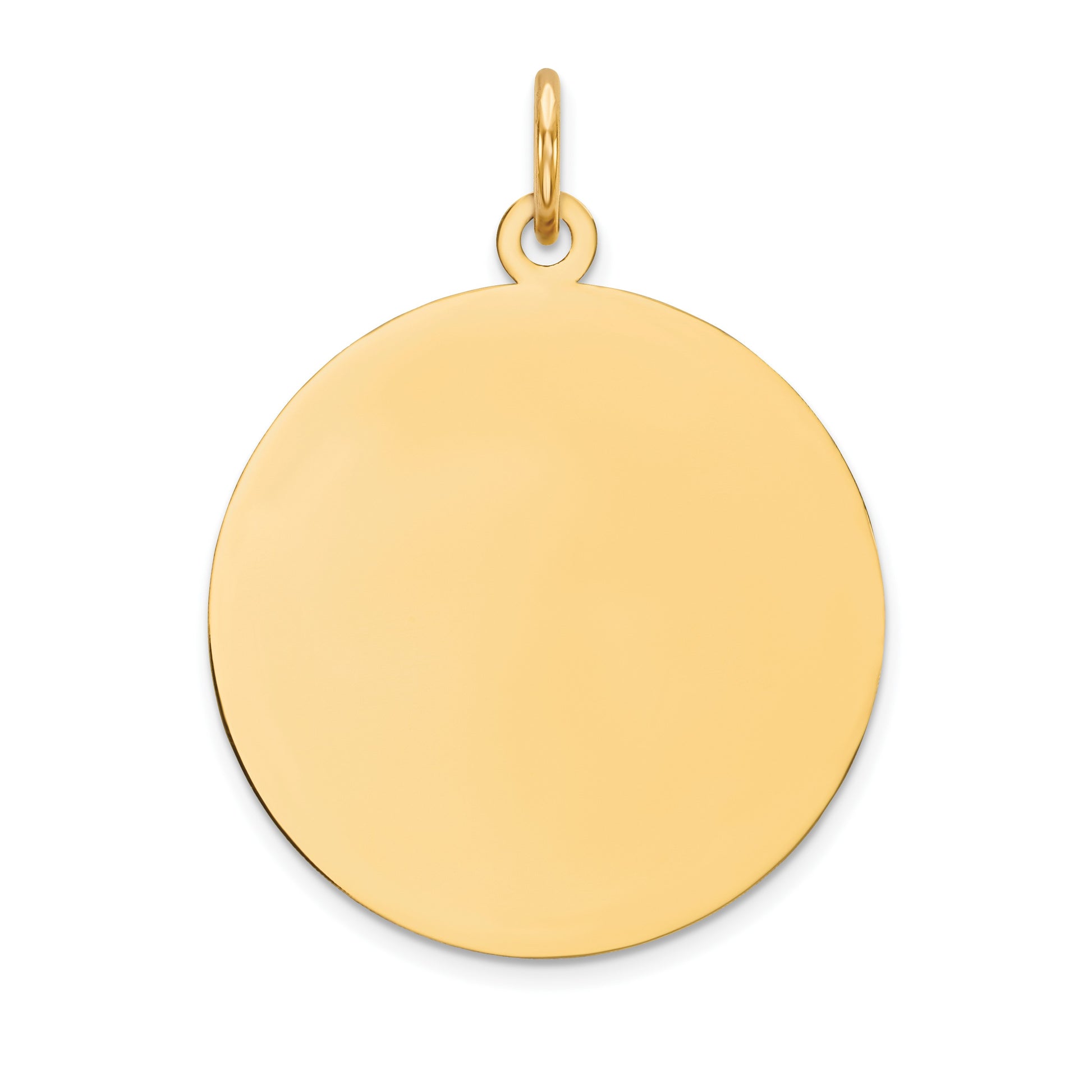14k Plain .013 Gauge Round Engravable 23mm Disc Charm