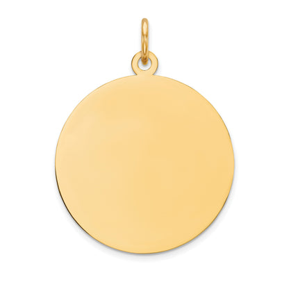 14k Plain .013 Gauge Round Engravable 23mm Disc Charm
