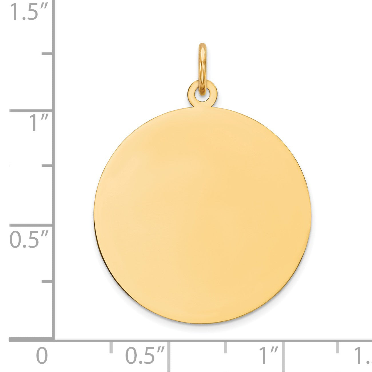 14k Plain .013 Gauge Round Engravable 24mm Disc Charm