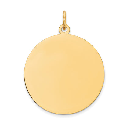 14k Plain .013 Gauge Round Engravable 24mm Disc Charm