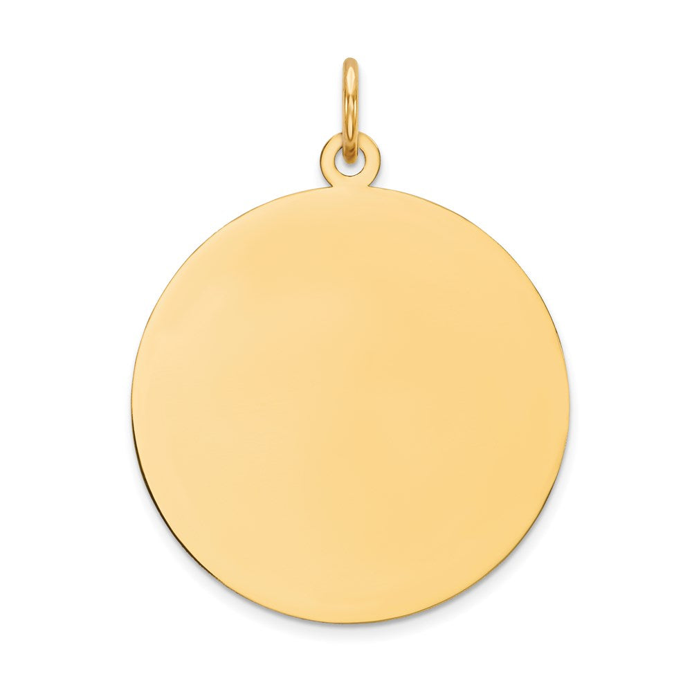 14k Plain .035 Gauge Circular Engravable Disc Charm