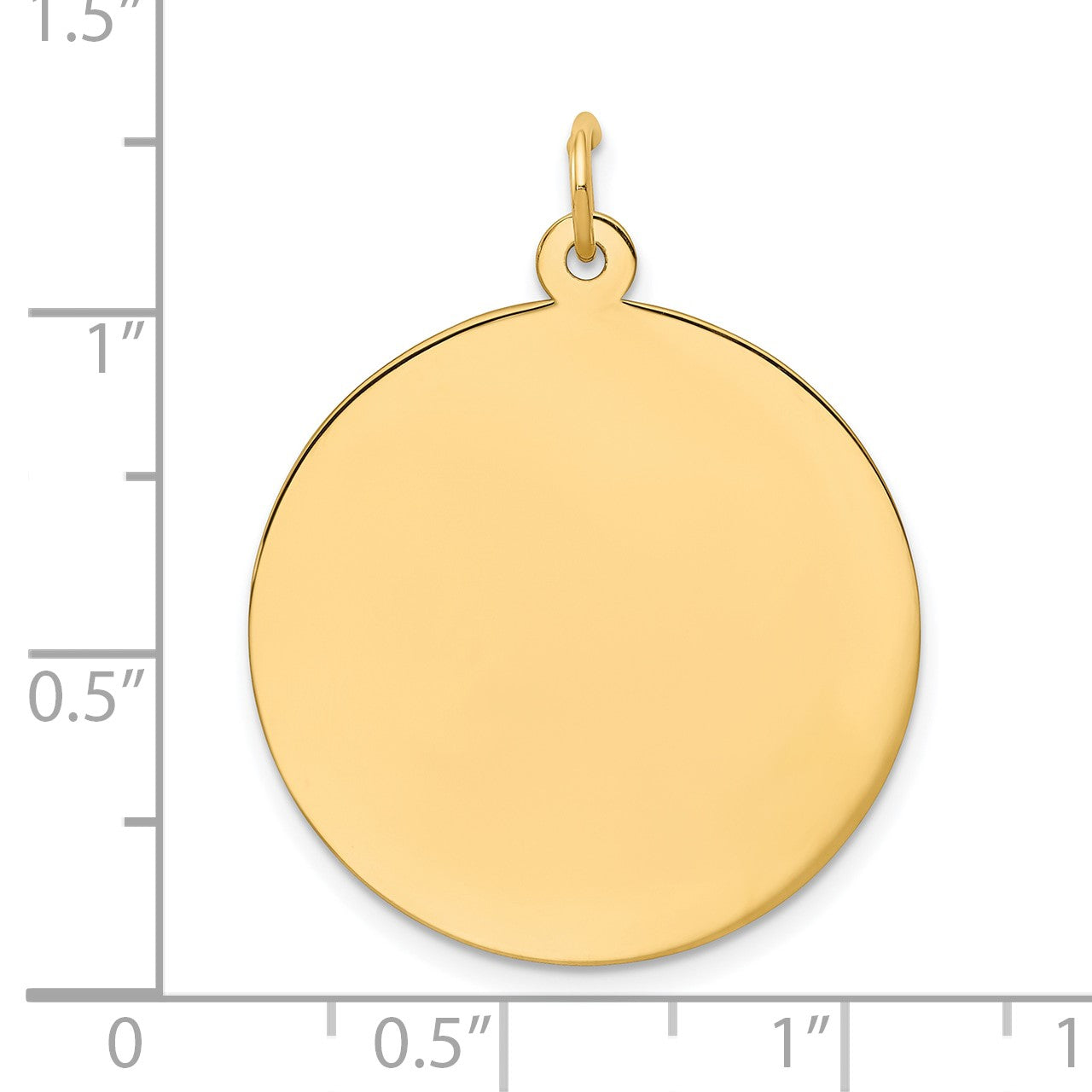 14k Plain .018 Gauge Round Engravable 25mm Disc Charm