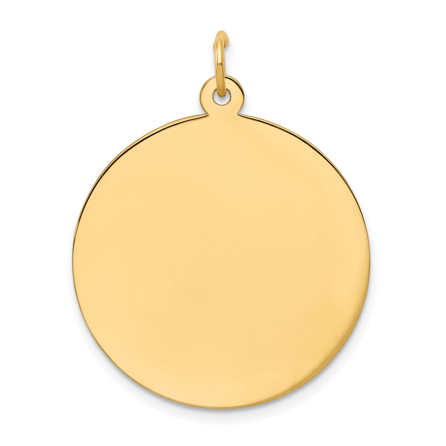 14k Plain .018 Gauge Round Engravable 25mm Disc Charm