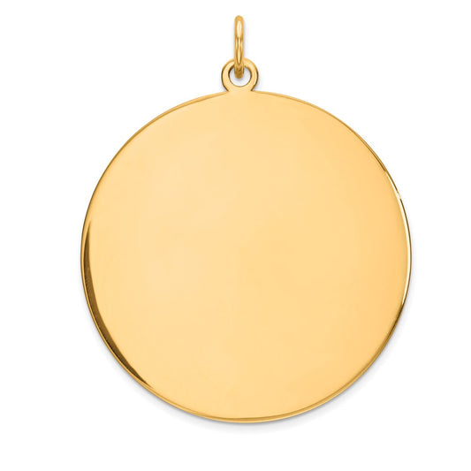 14k Plain .035 Gauge Circular Engravable Disc Charm