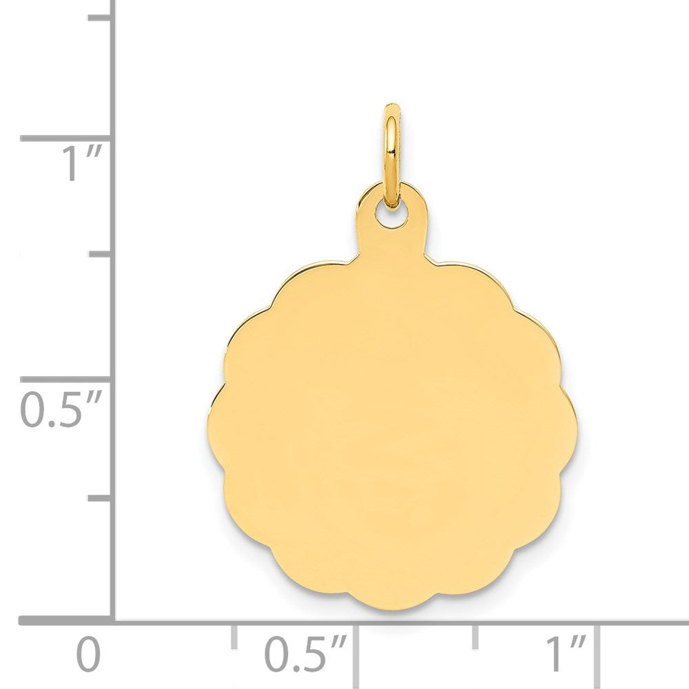 14k .027 Gauge Engravable Scalloped Disc Charm