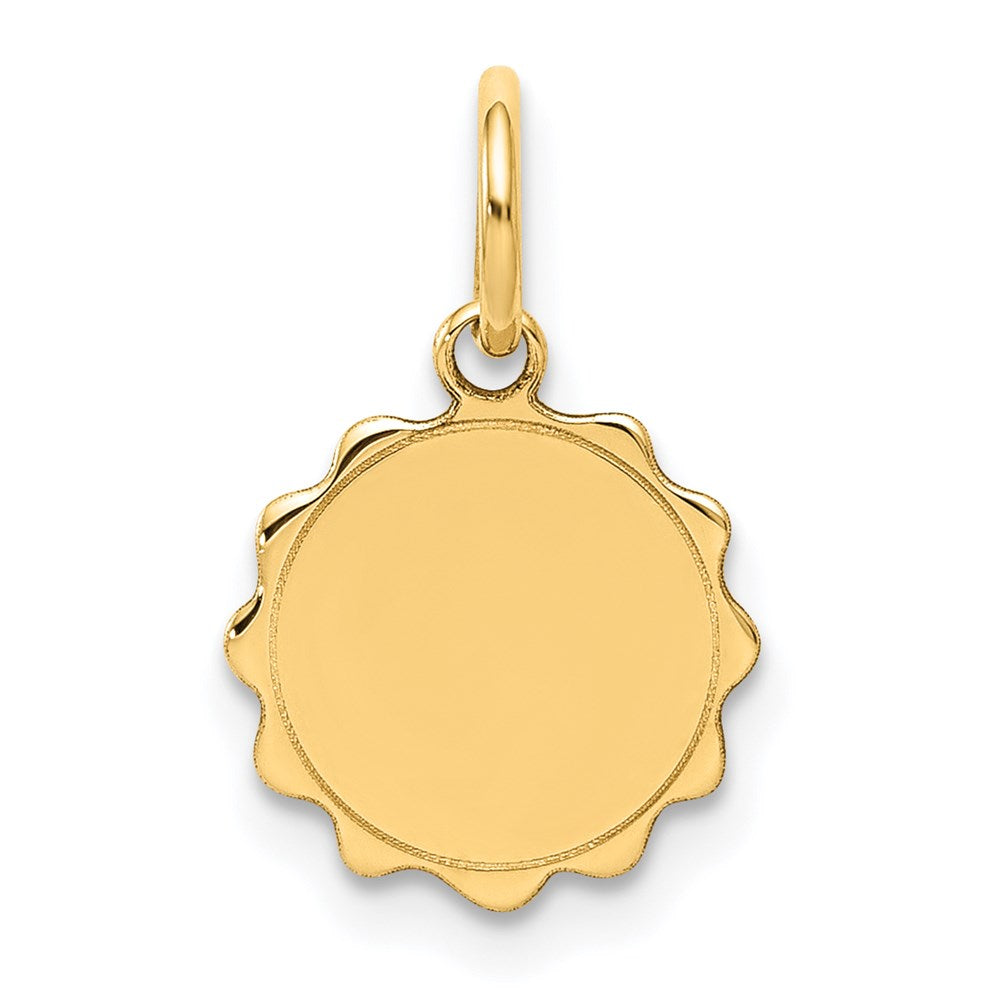 14k .013 Gauge Engravable Scalloped Disc Charm