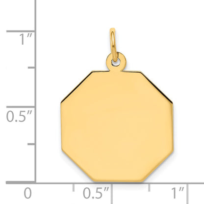14k Plain .013 Gauge Engravable Octagonal 21x19mm Disc Charm