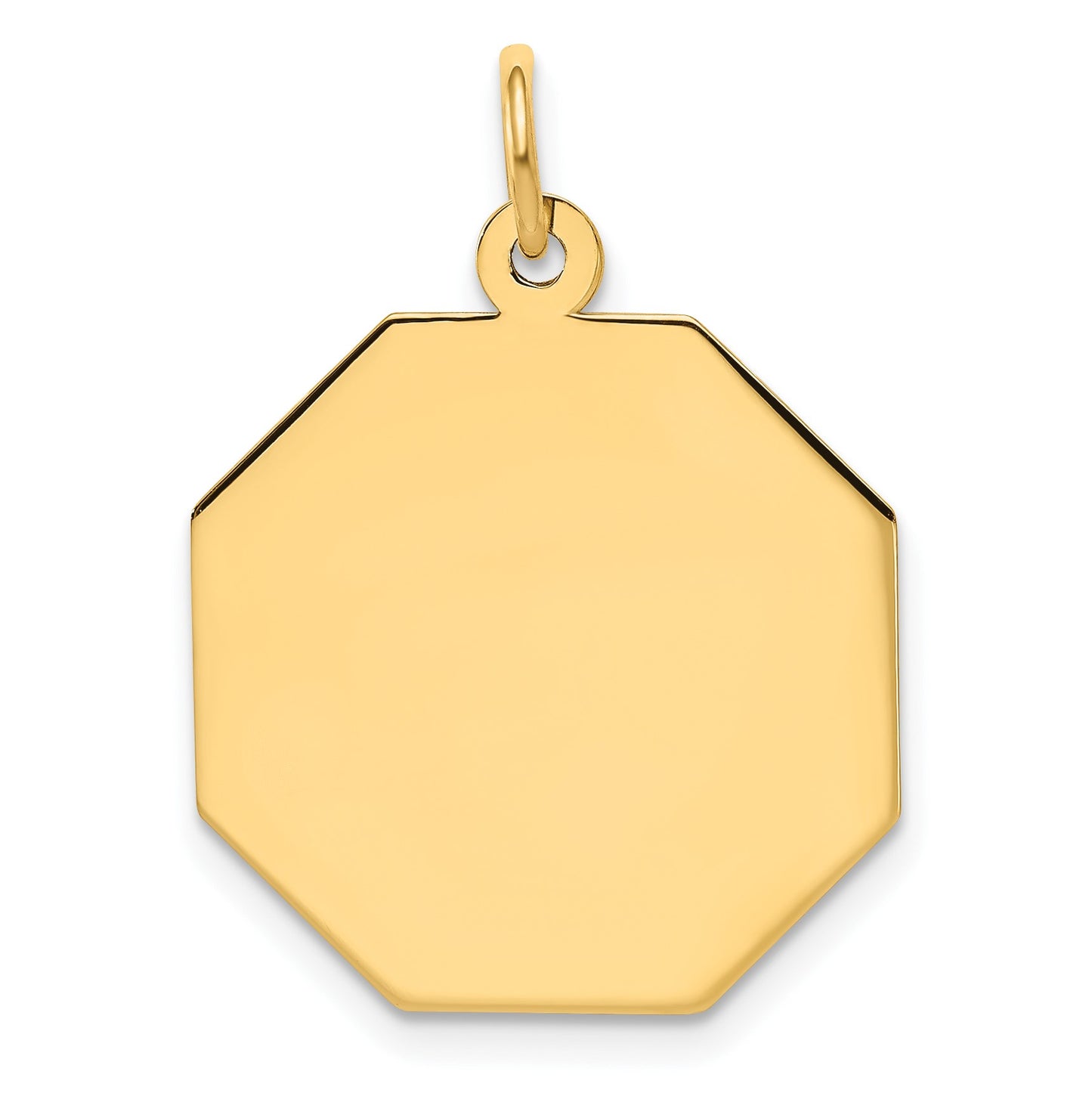 14k Plain .018 Gauge Engravable Octagonal 21x19mm Disc Charm