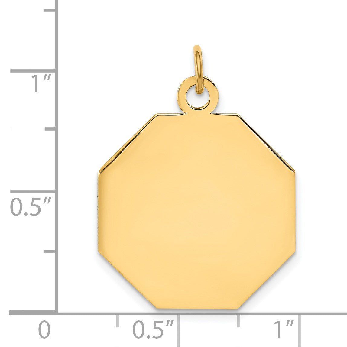 14k Plain .018 Gauge Engravable Octagonal 23x21mm Disc Charm