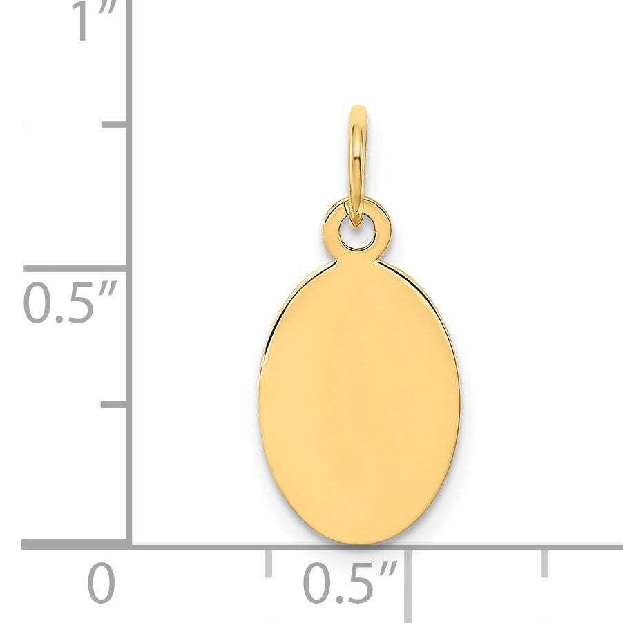 14k Plain .018 Gauge Engravable Oval 17x19mm Disc Charm