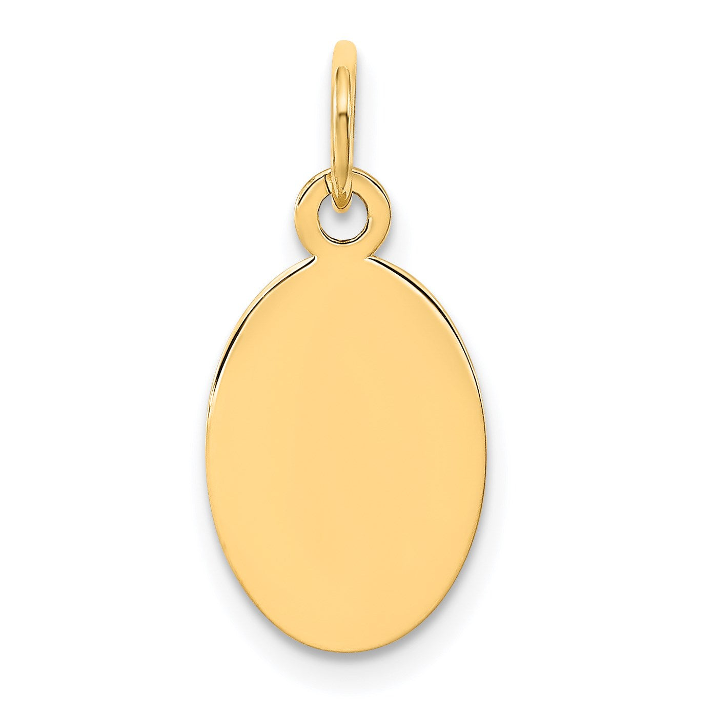 14k Plain .018 Gauge Engravable Oval 17x19mm Disc Charm