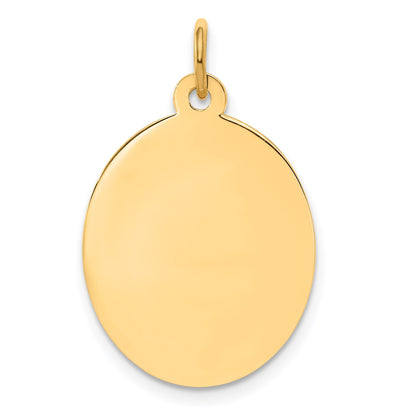 14k Plain .013 Gauge Engravable Oval 23x16mm Disc Charm