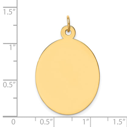 14k Plain .035 Gauge Engravable Oval 34x22mm Disc Charm
