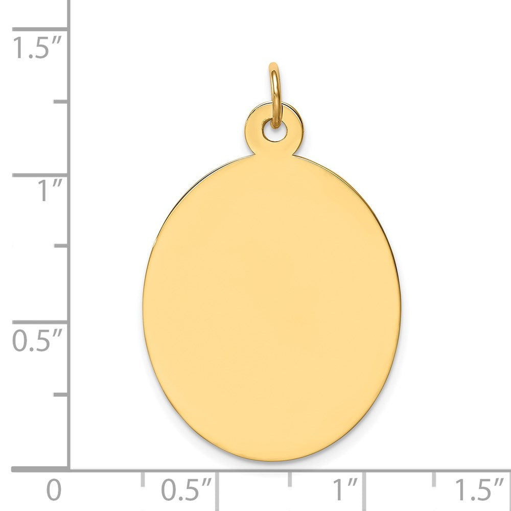 14k Plain .027 Gauge Engravable Oval Disc Charm