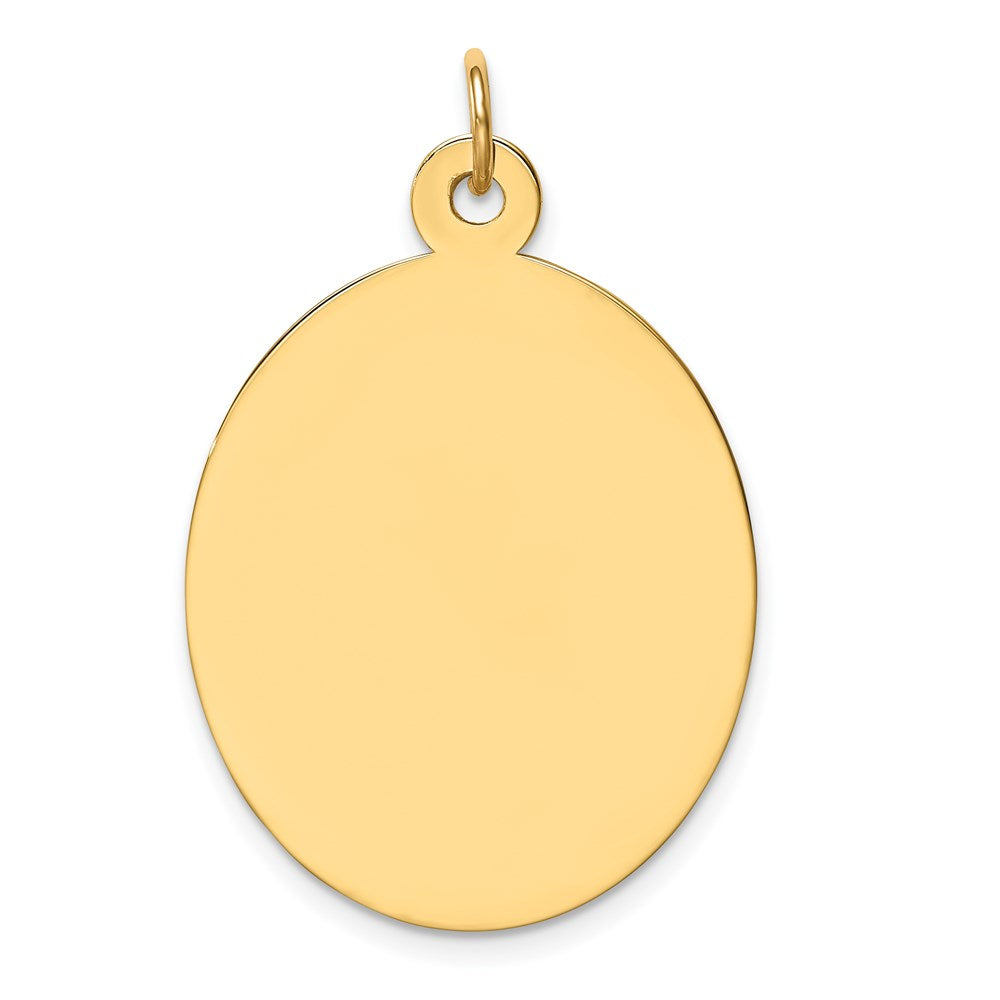 14k Plain .027 Gauge Engravable Oval Disc Charm