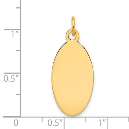14k Plain 22x12.5mm .018 Gauge Engravable Elliptical Disc Charm