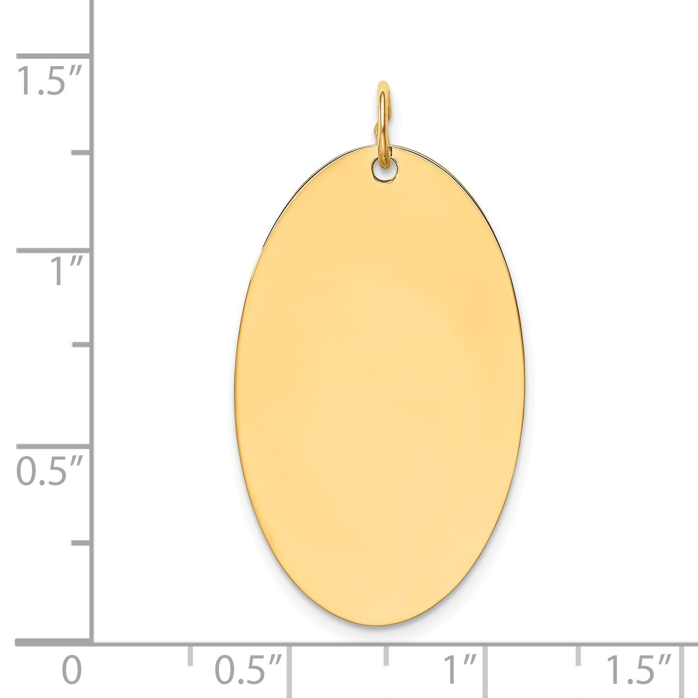 14k Plain .018 Gauge Engravable Elliptical 32x18mm Disc Charm