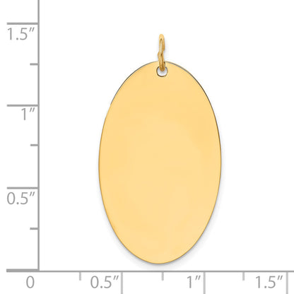 14k Plain .013 Gauge Engravable Elliptical 32x18mm Disc Charm