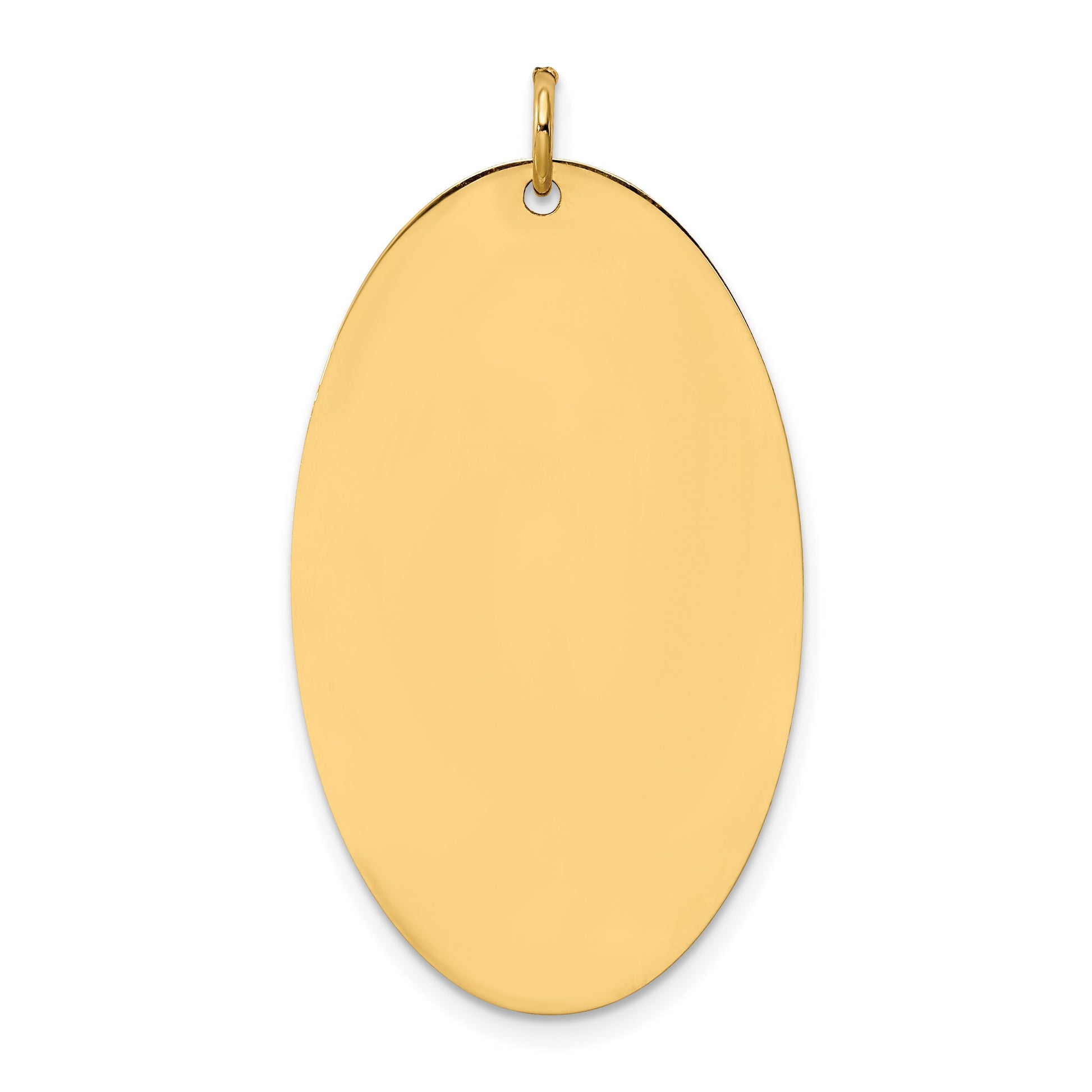 14k Plain .027 Gauge Engravable Elliptical 36x21mm Disc Charm