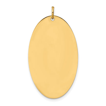 14k Plain .027 Gauge Engravable Elliptical 36x21mm Disc Charm