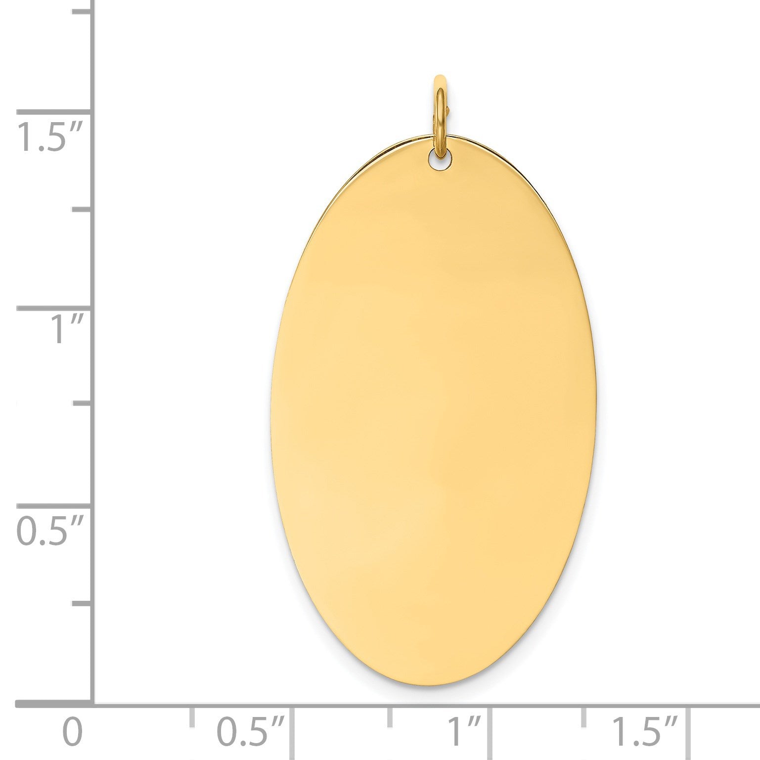 14k Plain .013 Gauge Engravable Elliptical 36x21mm Disc Charm