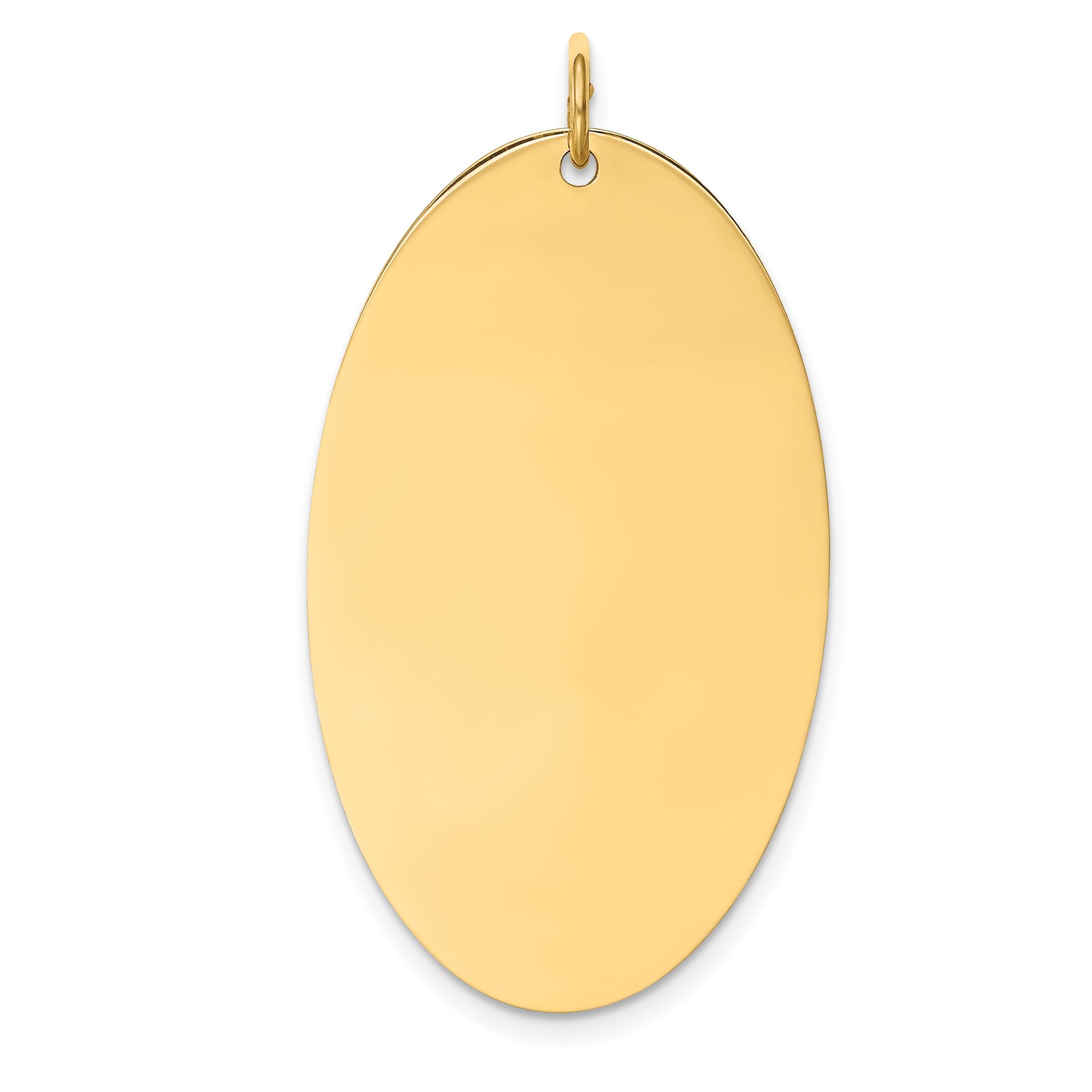 14k Plain .027 Gauge Engravable Elliptical 36x21mm Disc Charm