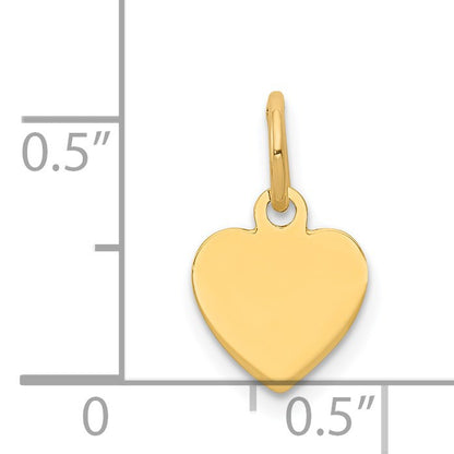 14k Plain .011 Gauge Engravable Heart 11x9mm Disc Charm