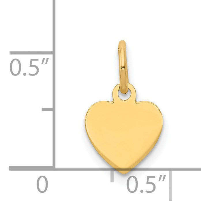 14k Plain .009 Gauge Engravable Heart 11x9mm Disc Charm