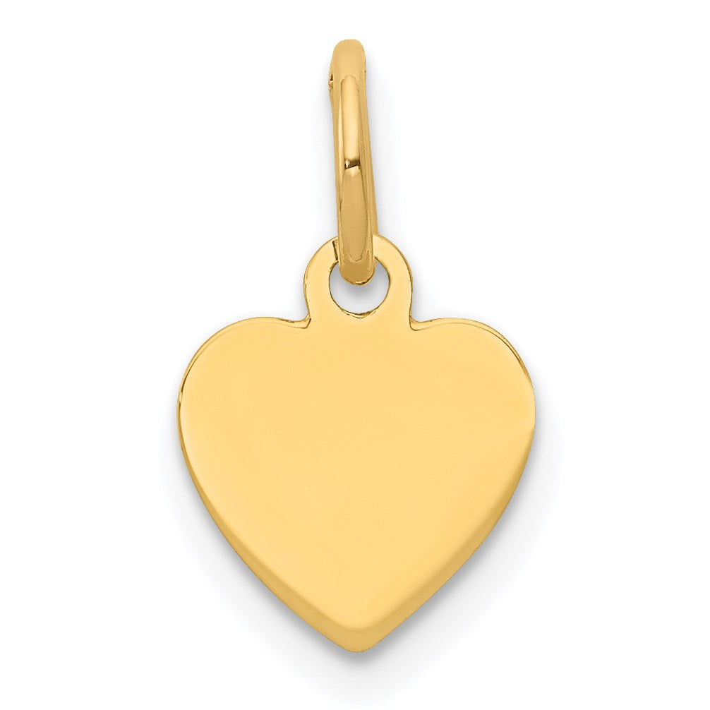14k Plain .011 Gauge Engravable Heart 11x9mm Disc Charm