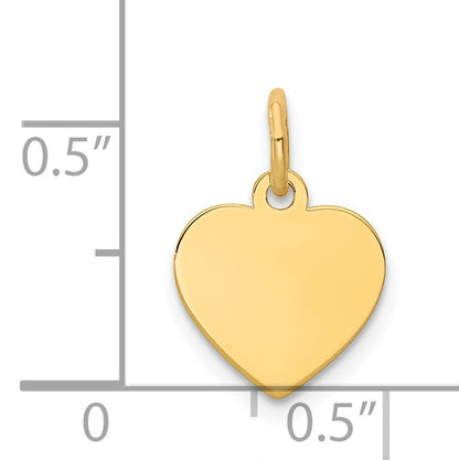 14k Plain .013 Gauge Engravable Heart 12x10mm Disc Charm