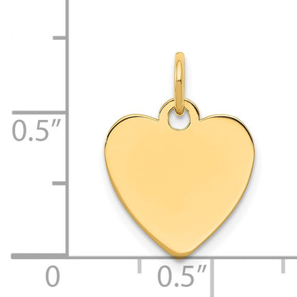 14k Plain .018 Gauge Engravable Heart 15x14mm Disc Charm
