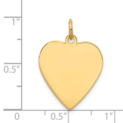 14k Plain .027 Gauge Engravable Heart 21x20mm Disc Charm