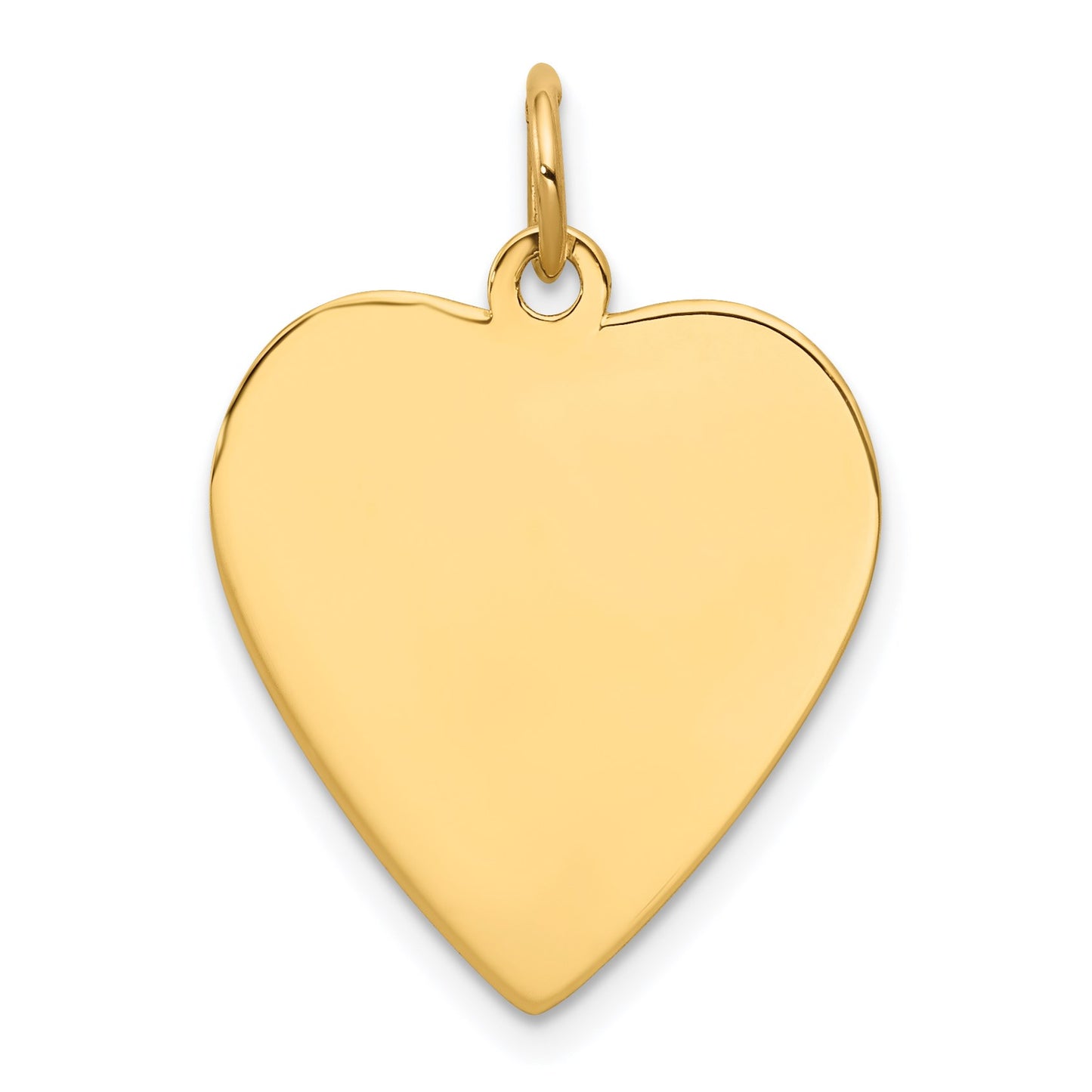 14k Plain .013 Gauge Engravable Heart 21x20mm Disc Charm