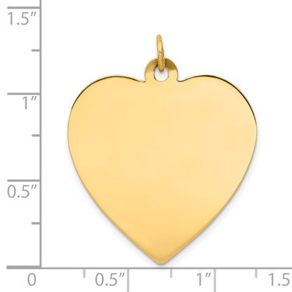 14k Plain .027 Gauge Engravable Heart 30x28mm Disc Charm