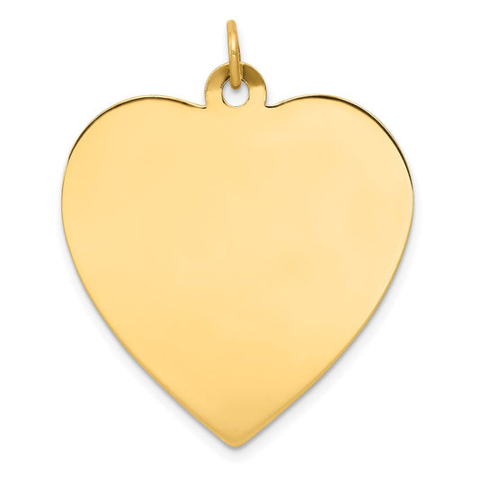 14k Plain .027 Gauge Engravable Heart Disc Charm